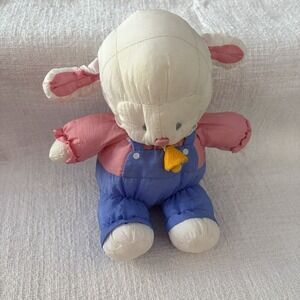 Department 56 Nylon Puffy Parachute Lamb Sheep Stuffed Animal Blue Pink Puffy